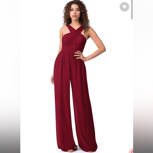 Azazie Pants - Azazie Berdie Chiffon Bridesmaids Jumpsuit